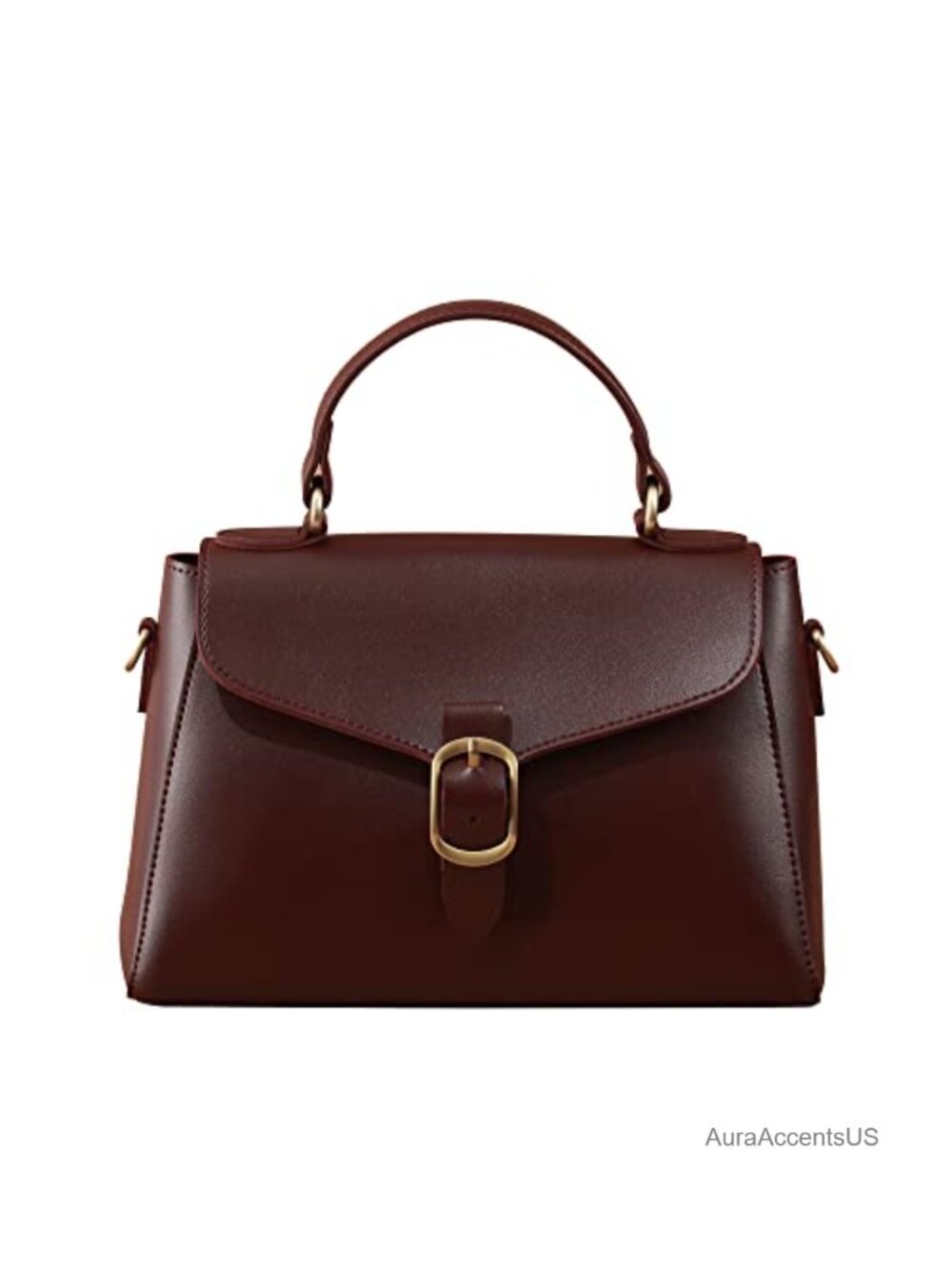 Vegan Leather Flap Top Handle Satchel Bag Women Retro Casual Purse Wristlet